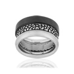 Bague 3 anneaux acier carbone - vue 1