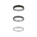 Bague 3 anneaux acier carbone - vue 2