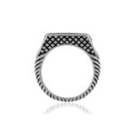 Bague acier motif reptile - vue 2