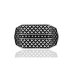 Bague acier motif reptile - vue 3