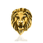 Bague acier jaune tête de lion - vue 3