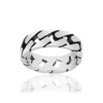 Bague acier maille gourmette - vue 1