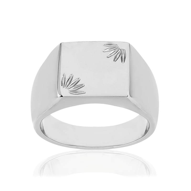 Steel signet ring - view 1
