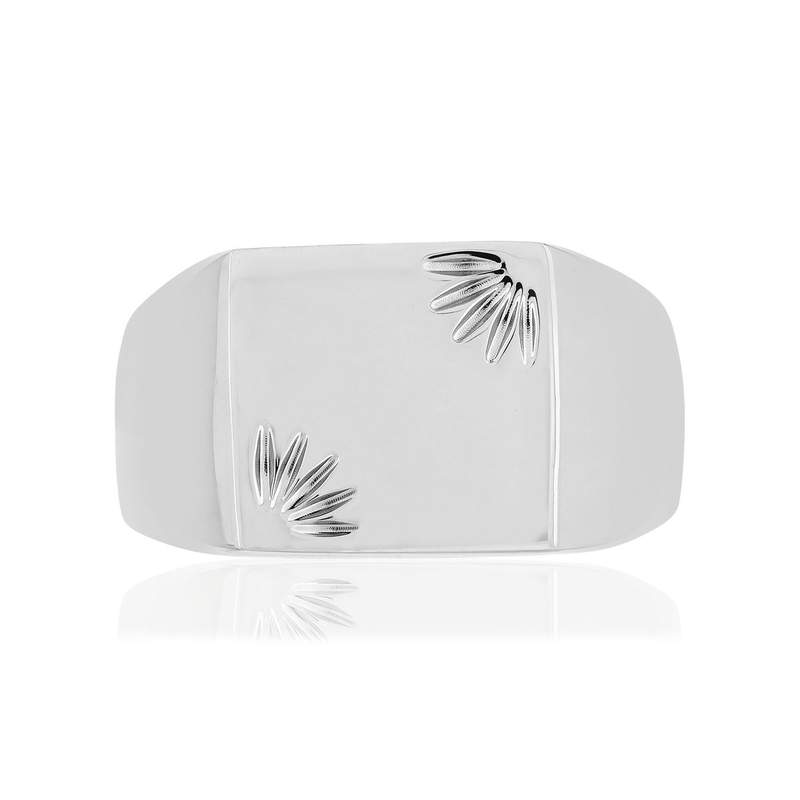 Steel signet ring - view 3