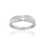 Solitaire acier zirconia - vue 1