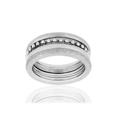 Bague 4 anneaux acier
