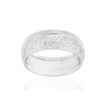 Alliance acier gravé rose 8 mm - vue 1