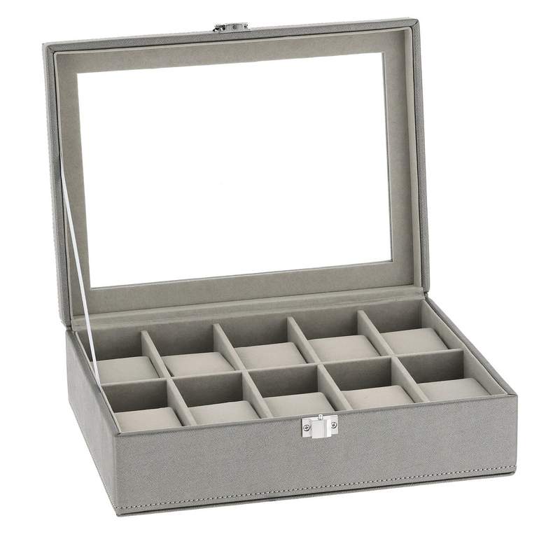 Boîte de rangement montres grise - vue 5