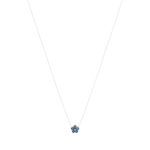 Collier or blanc 375 topazes bleues et diamants. - vue 2