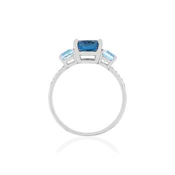 Bague or blanc 375 topazes zirconias