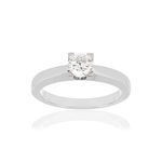 Solitaire or blanc 750 diamant 0.50 carat H/SI - vue 1