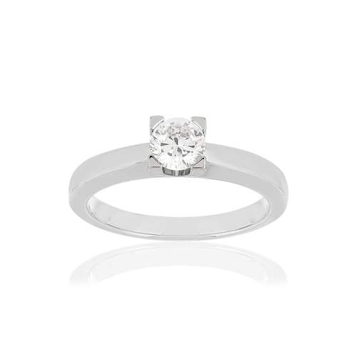 Solitaire white gold 750 diamond 0.50 carat H/SI