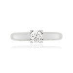 Solitaire or blanc 750 diamant 0.50 carat H/SI - vue 3