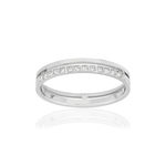 Alliance or blanc 750 demi tour diamants - vue 1