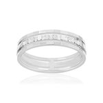 Alliance or blanc 750 demi tour diamants - vue 1