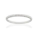 Alliance or blanc 750 demi tour diamants - vue 1