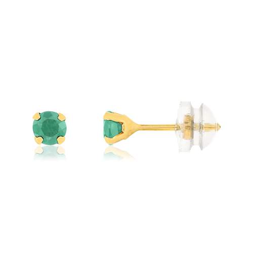 Boucles d'oreilles or jaune 375 émeraudes