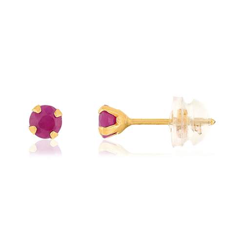 Boucles d'oreilles or jaune 375 rubis