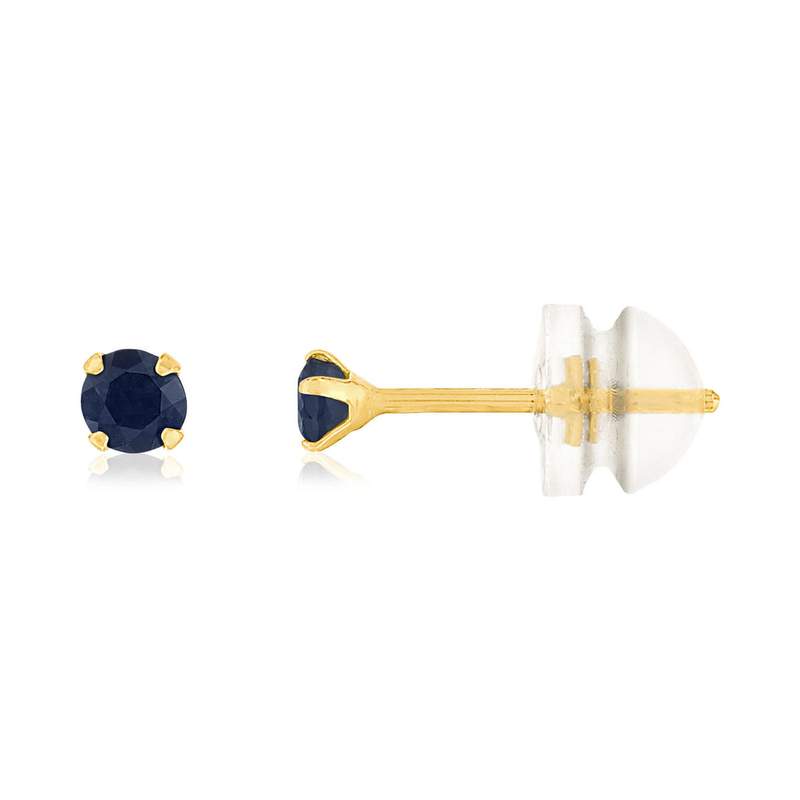 Boucles d'oreilles or jaune 375 saphirs - vue 1