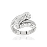 Bague argent 925 volute zirconias - vue 1
