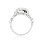 Bague argent 925 volute zirconias - vue 2