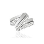 Bague argent 925 volute zirconias - vue 3