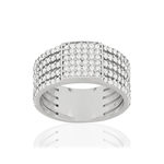 Bague argent 925 carré zirconias - vue 1