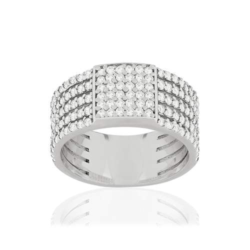 Bague argent 925 carré zirconias