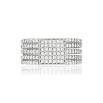 Bague argent 925 carré zirconias - vue 3