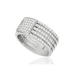 Bague argent 925 carré zirconias - vue D1
