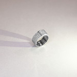 Bague argent 925 carré zirconias - vue D3