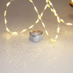 Bague argent 925 carré zirconias - vue D4