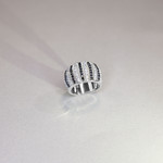 Bague argent 925 et ruthénium noir, spinelles noires et zirconias - vue D3