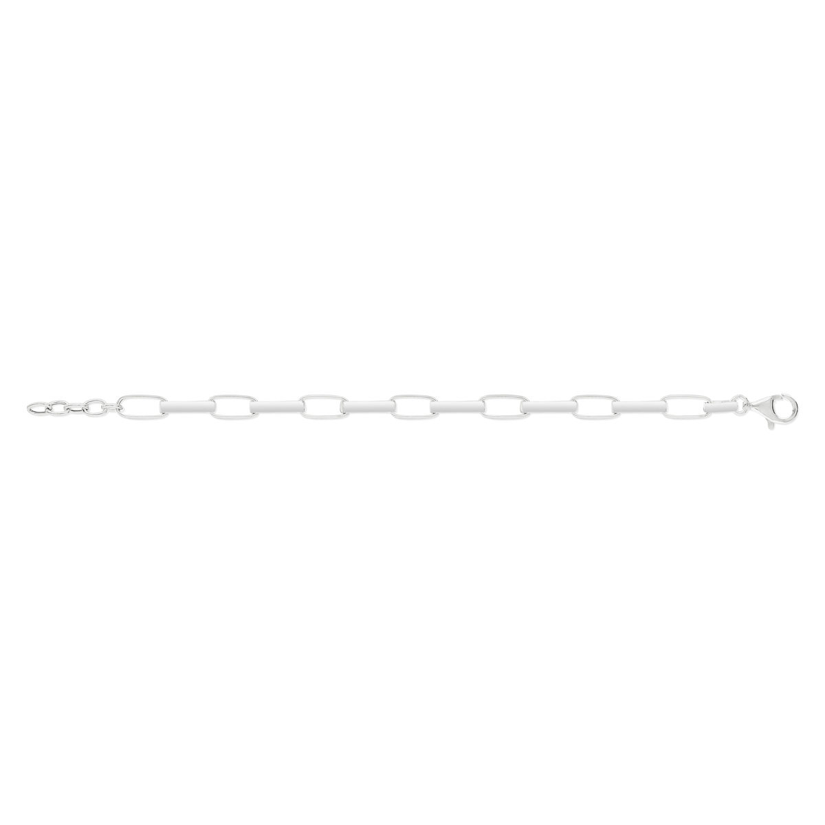 Bracelet argent 925, mailles rectangulaires 21 cm. - vue 2