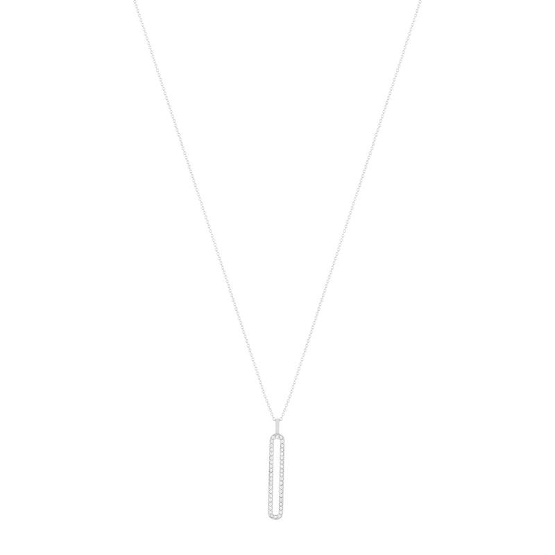 Collier argent 925 zirconias 45 cm - vue 2