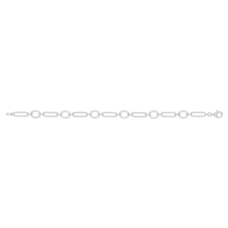 Bracelet argent 925, zirconias 19 cm - vue 2