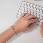 Bracelet argent 925, zirconias 19 cm - vue porté 3