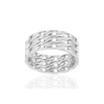 Bague argent 925 motif maille gourmette - vue 1