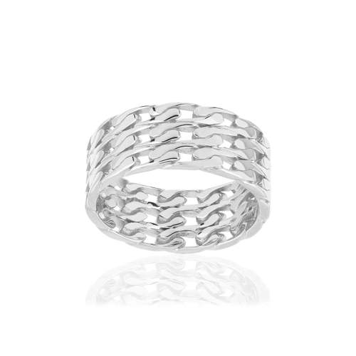Bague argent 925 motif maille gourmette