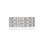 Bague argent 925 motif maille gourmette - vue 3