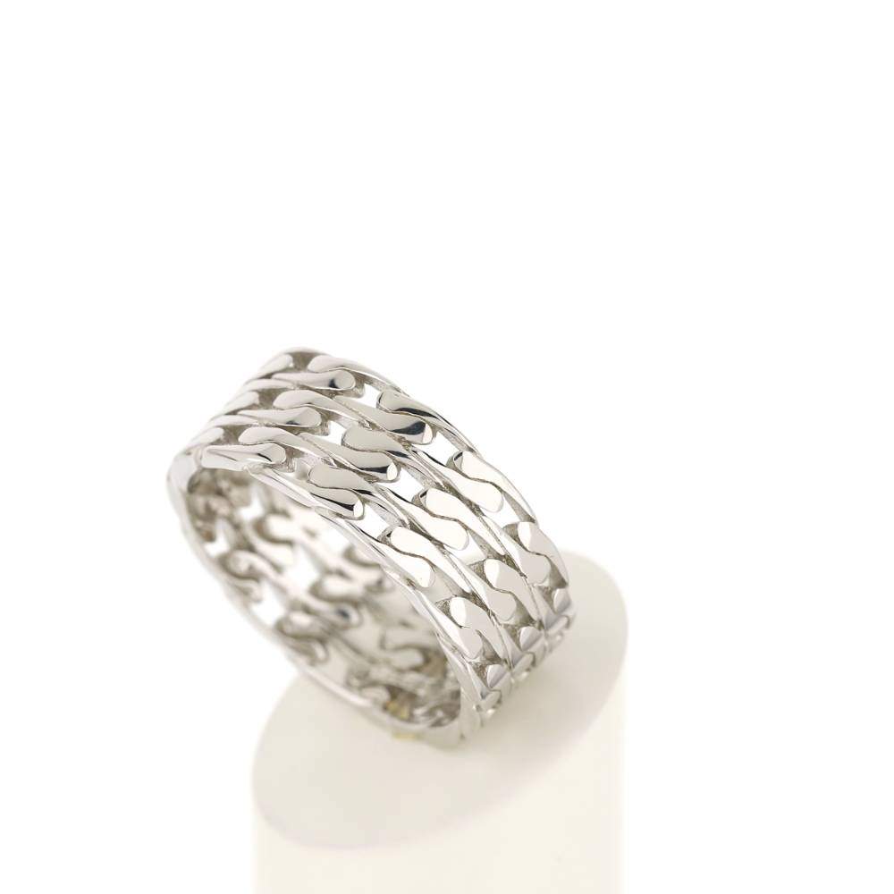 Bague argent 925 motif maille gourmette - vue 4