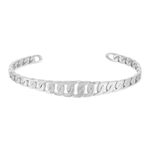 Bracelet rigide argent 925 motif maille gourmette - vue 1