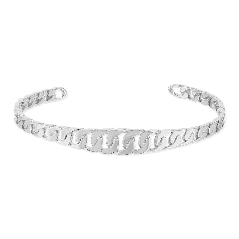 Bracelet rigide argent 925 motif maille gourmette - vue 1