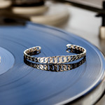 Bracelet rigide argent 925 motif maille gourmette - vue D1