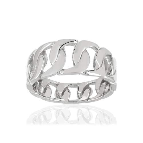 Bague argent 925, motif maille gourmette