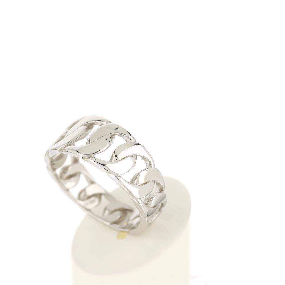 Bague argent 925, motif maille gourmette - vue 4