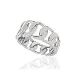 Bague argent 925, motif maille gourmette - vue D1