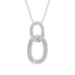 Collier argent 925, anneaux entrelacé 45 cm - vue 1