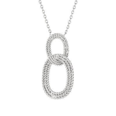 Collier argent 925, anneaux entrelacé 45 cm - vue 1