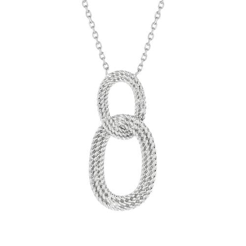 Collier argent 925, anneaux entrelacé 45 cm